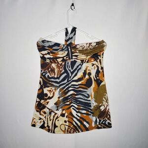Fleurish Vtg Halter Top Women XL 90s Grunge Fairy Glam Going Y2K Baddie Bratz